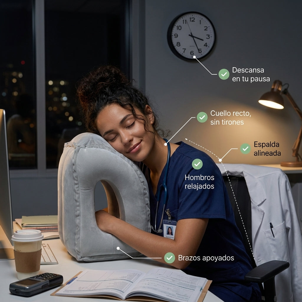 Almohada Hinchable para Viajes y Turnos de Noche