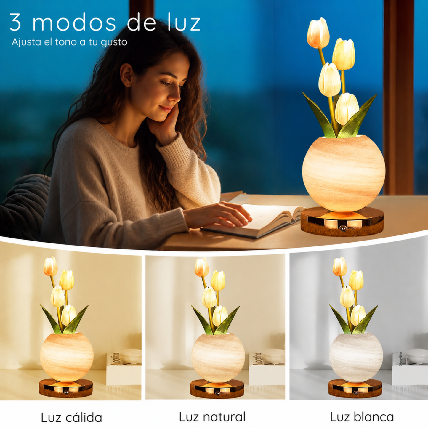 Lampara LED  Tulipanes
